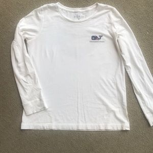 VINEYARD VINES TEE SHIRT WHITE LONG SLEEVE WHALE SIZE MEDIUM